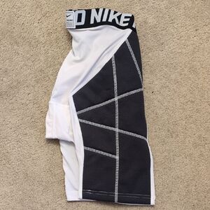 Nike Hyperstrong Compression Black and White Performance Shorts.